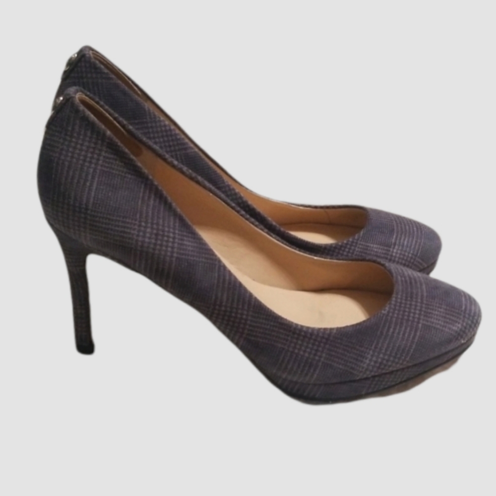 Ivanka Trump Sophia Gray Suede Plaid Heels